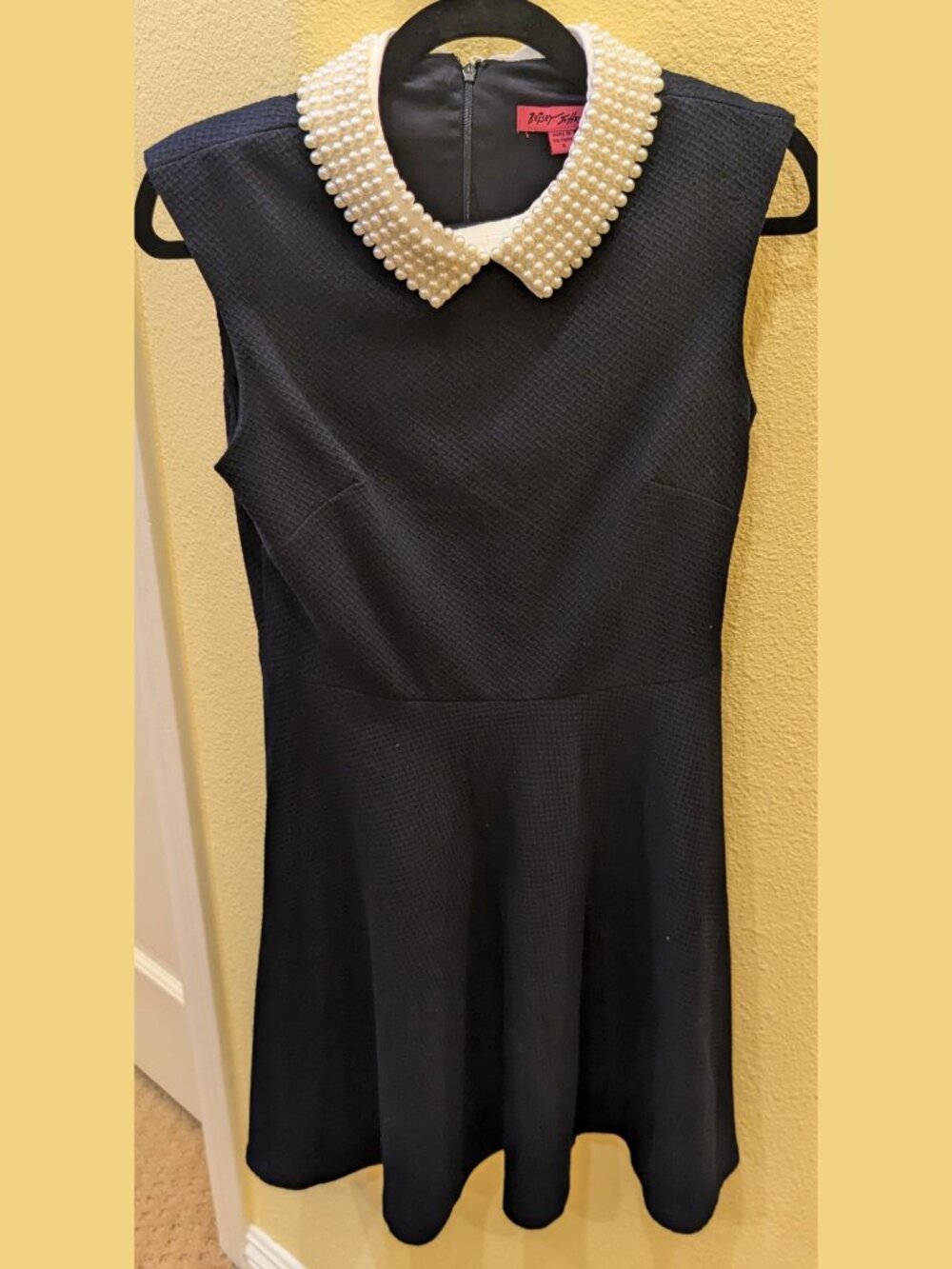 NWOT Betsy Johnson Dark Blue Cocktail Party Dress Prom Holiday Textured Size 8
